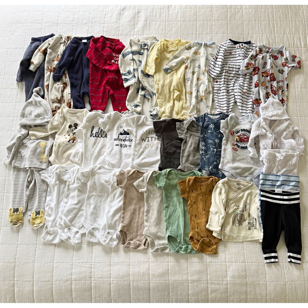 Baby Clothes Newborn Assorted Lot Onesies, Sleepers, Various Brands